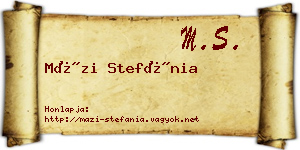 Mázi Stefánia névjegykártya